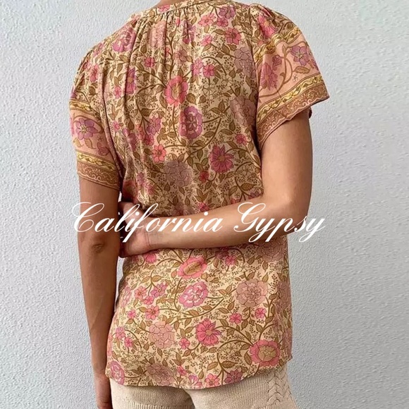 Gypsy Boho Vintage Floral Blouse - Picture 11 of 14